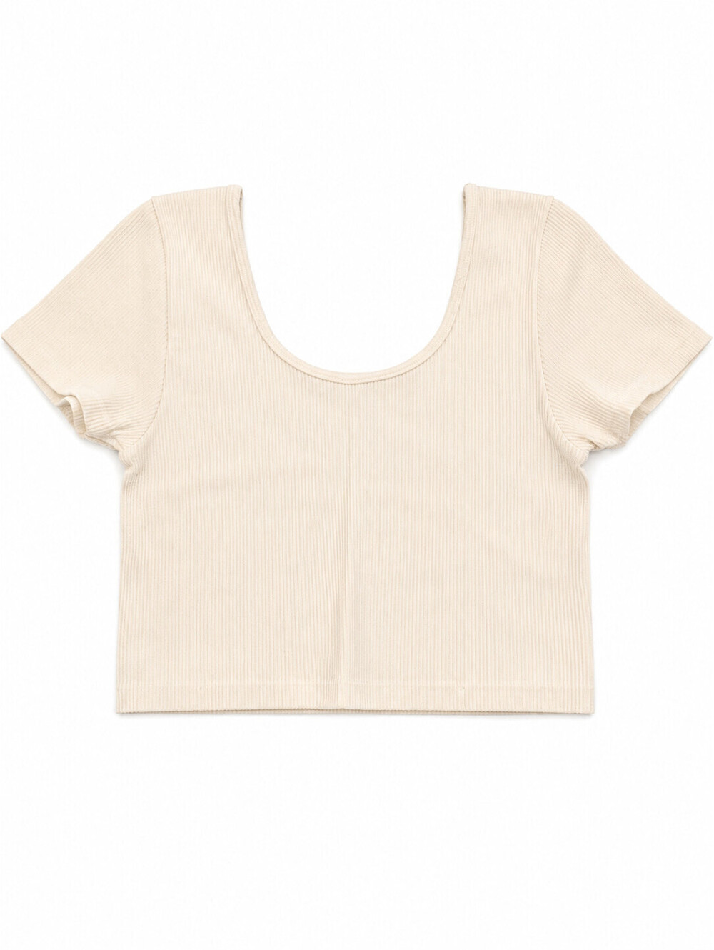 Aeropostale Cream Ribbed Crop Top Women's Medium M Seamless NWT